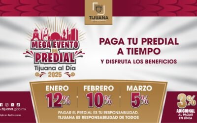 Otorga Ayuntamiento de Tijuana 12% de descuento en pago de predial durante enero