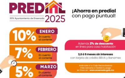 Invita Gobierno de Ensenada a aprovechar 12% de descuento en pago de predial