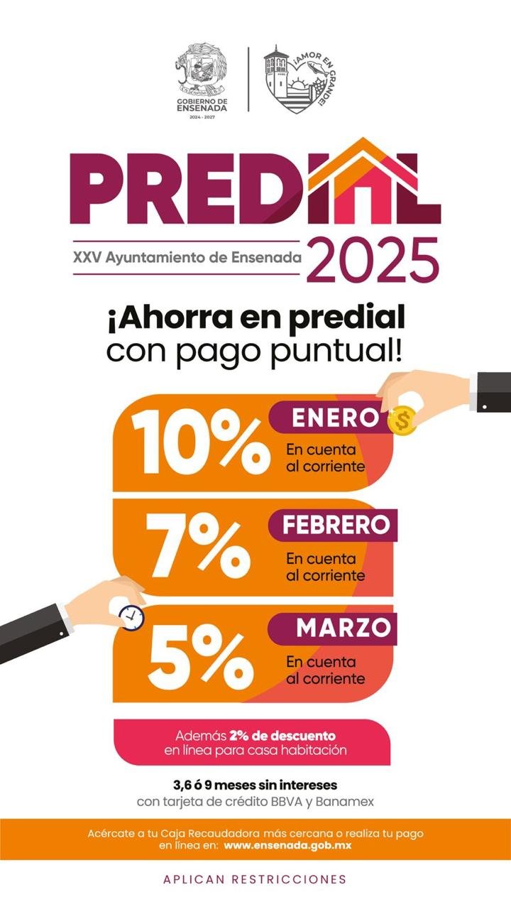 predial enero Ensenada