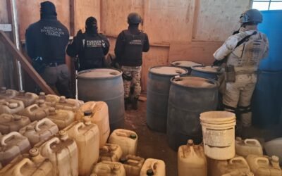Localizan FESC, SEDENA y GN más de 22 mil litros de hidrocarburo ilegal en Tecate