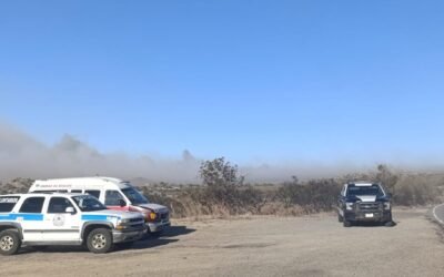 Se suma Policía Municipal en atención a incendio en Valle de la Trinidad