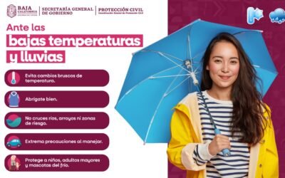 Advierte Protección Civil sobre bajas temperaturas y lluvias en Baja California