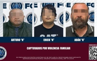 Capturaron agentes de la FGE a tres sujetos por violencia familiar