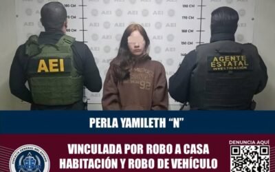 Obtiene FGE prisión preventiva para mujer por robo de auto y en vivienda