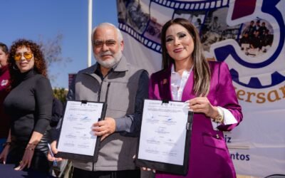 Encabeza alcaldesa Claudia Agatón firma de convenio con CBTIS 41