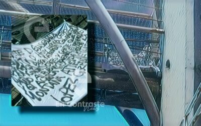 Localizan manta con amenazas en puente de Maneadero