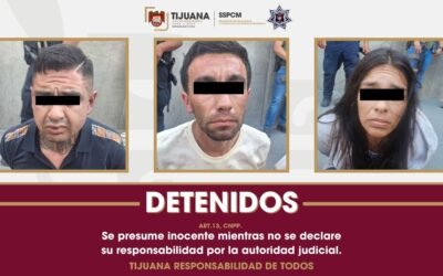 Aseguraron municipales a tres asaltantes de cuentahabiente en Tijuana