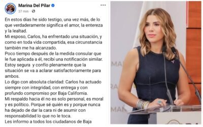 Retira EU VISA de turista a Gobernadora de BC y a su esposo