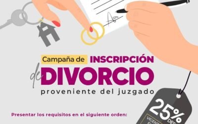 Concluye, este viernes, Campaña de descuento en inscripción de divorcio