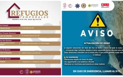 Activan refugios temporales en San Quintín por oleaje elevado