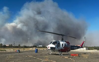 Avanzan acciones para sofocar incendio forestal en Carretera Libre Tecate-Mexicali