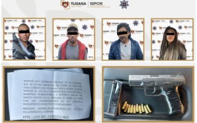 Capturaron Municipales a 4 sujetos por amenazas y extorsión en Tijuana