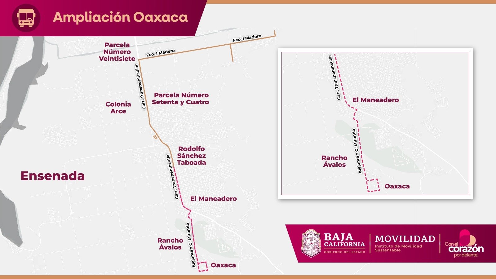 Ruta  colonia Oaxaca