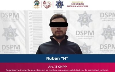 Aseguraron Policías Municipales a sujeto por violencia familiar en Villas del Rey II