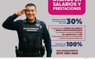 Consolida Gobierno de Ensenada justicia laboral histórica; Aumentó 30% salario a policías
