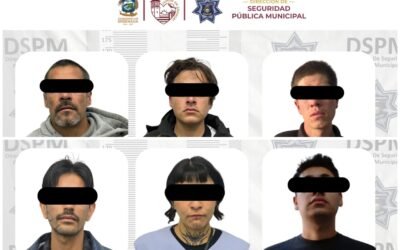 Aseguran Policías Municipales a 5 grafiteros