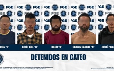 Asegura FGE a 5 sujetos tras cateo por narcomenudeo