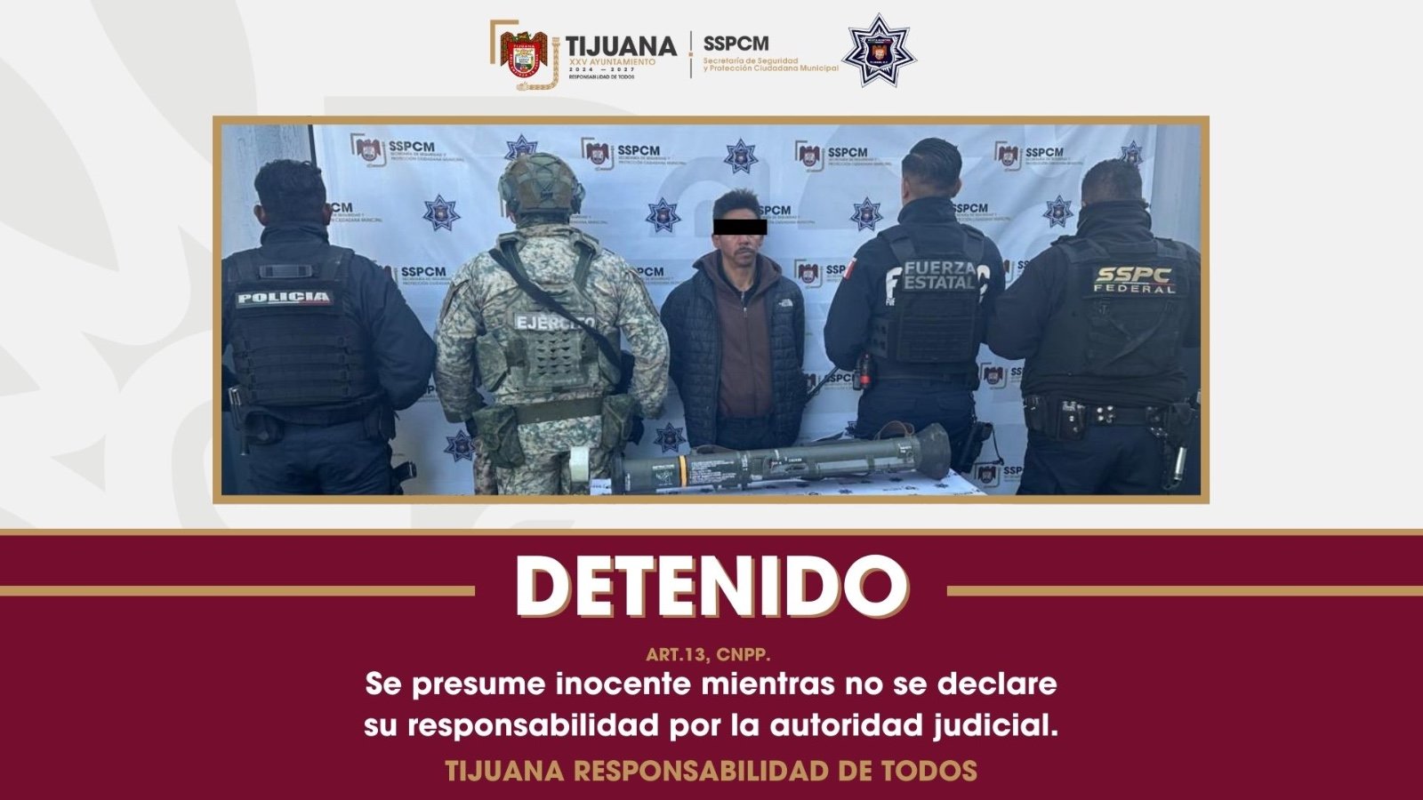 captura Poliía de Tijuana a objetivo