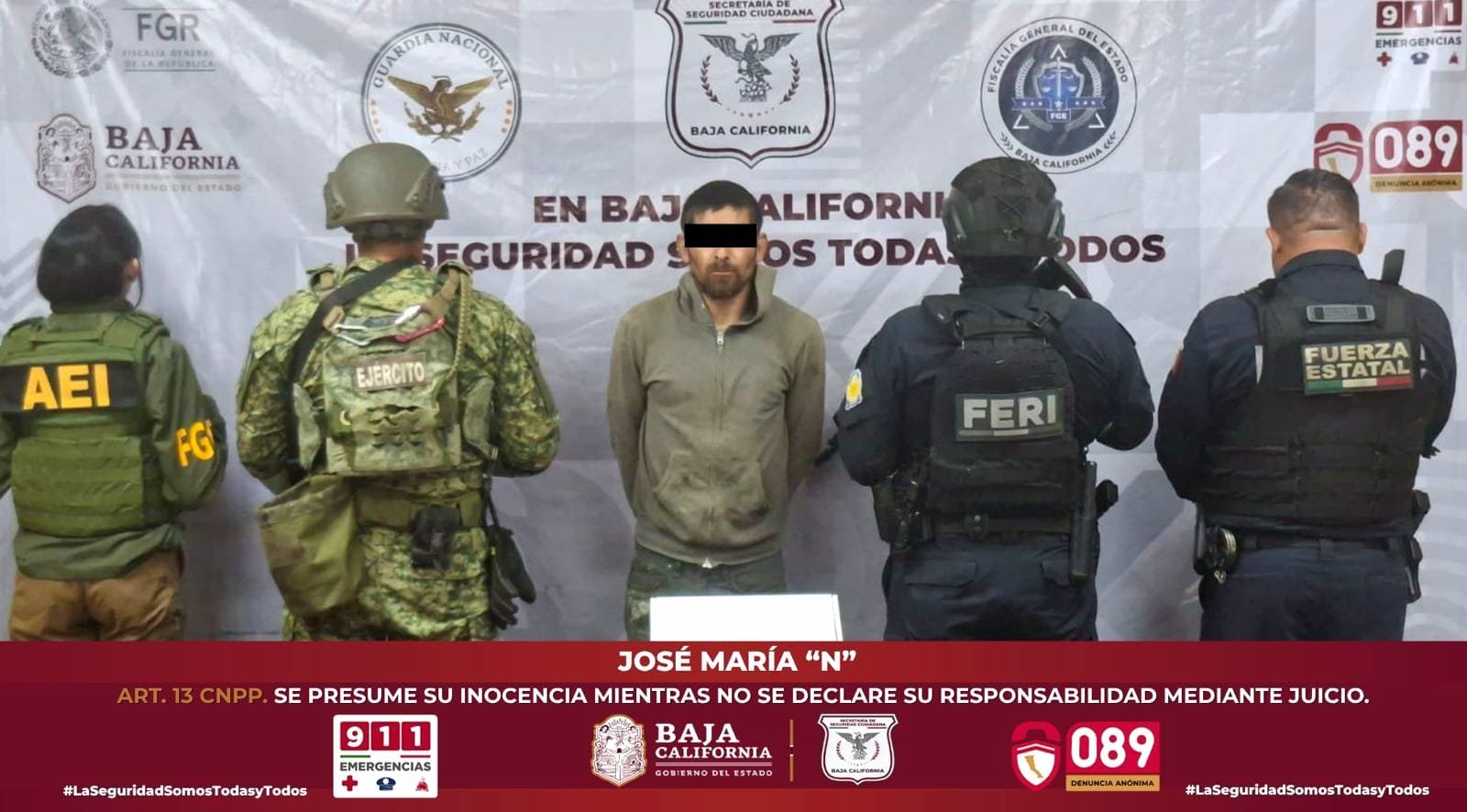sujeto armado detenido en Valle de la Trinidad