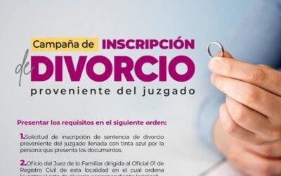 Otorga gobierno de Claudia Agatón descuento del 25% en registro de sentencia de divorcio