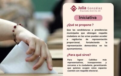 Propone diputada Julia Gonzalez reforma constitucional para integración de Ayuntamientos