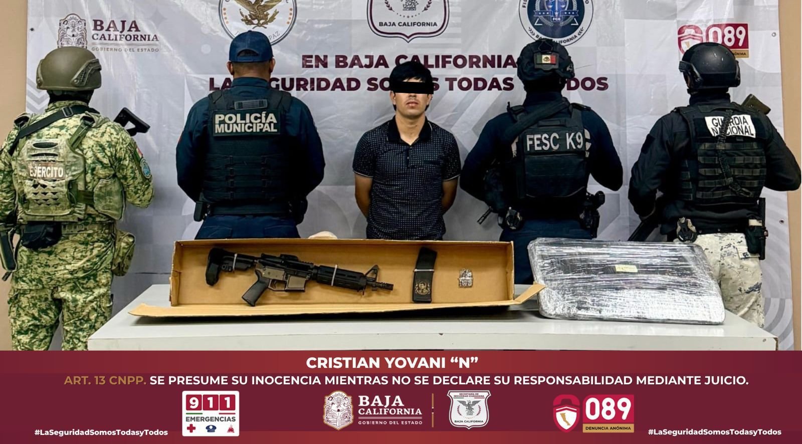 detenido sujeto armado Ensenada