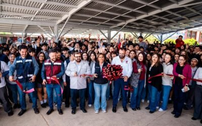 Inauguró Claudia Agatón techumbre en explanada del CBTIS #41