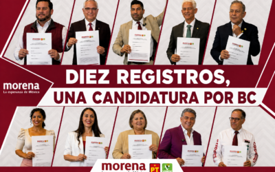 Diez registros, una candidatura; Inicia carrera de Morena por gubernatura en BC