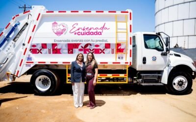 Fortalece Claudia Agatón Servicios Públicos con cinco nuevos camiones recolectores