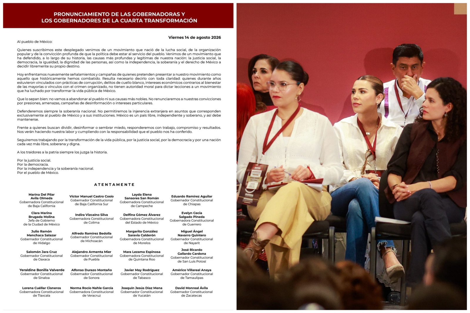 Cierran filas gobernadores 4T