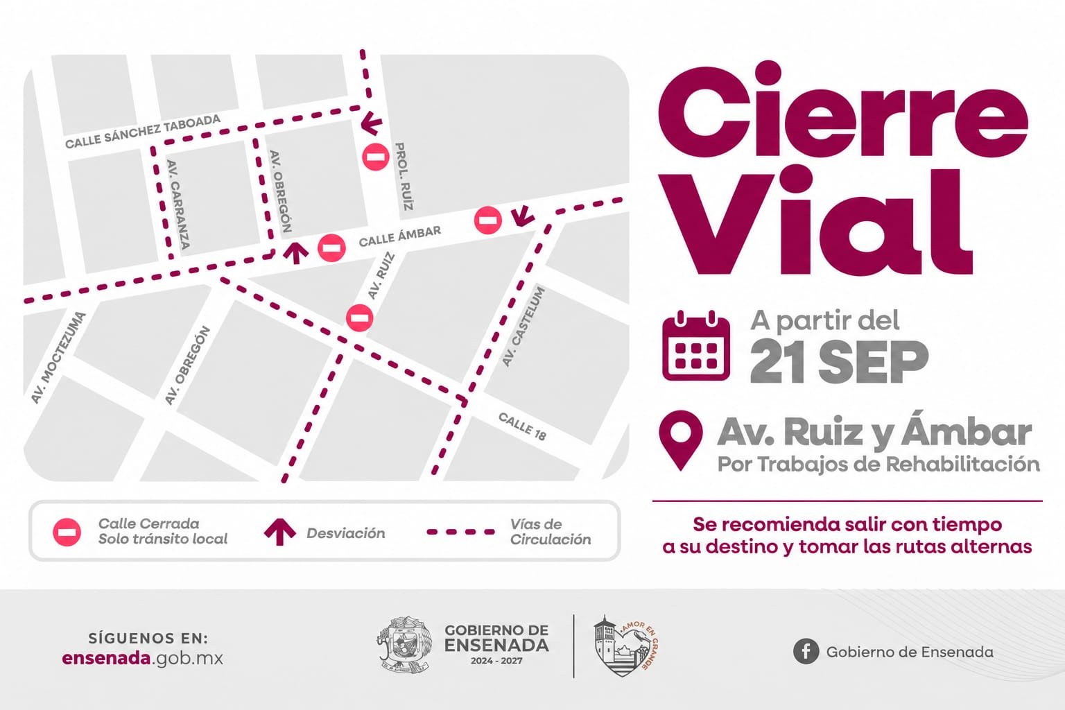 cierre Av. Ruiz y Ambar