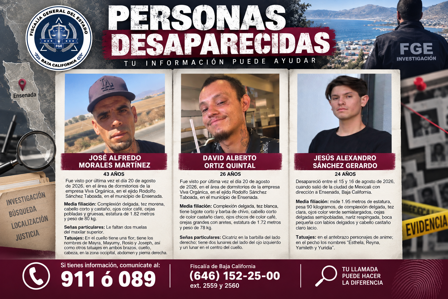 Desaparecen trabajores de empresa en Maneadero 